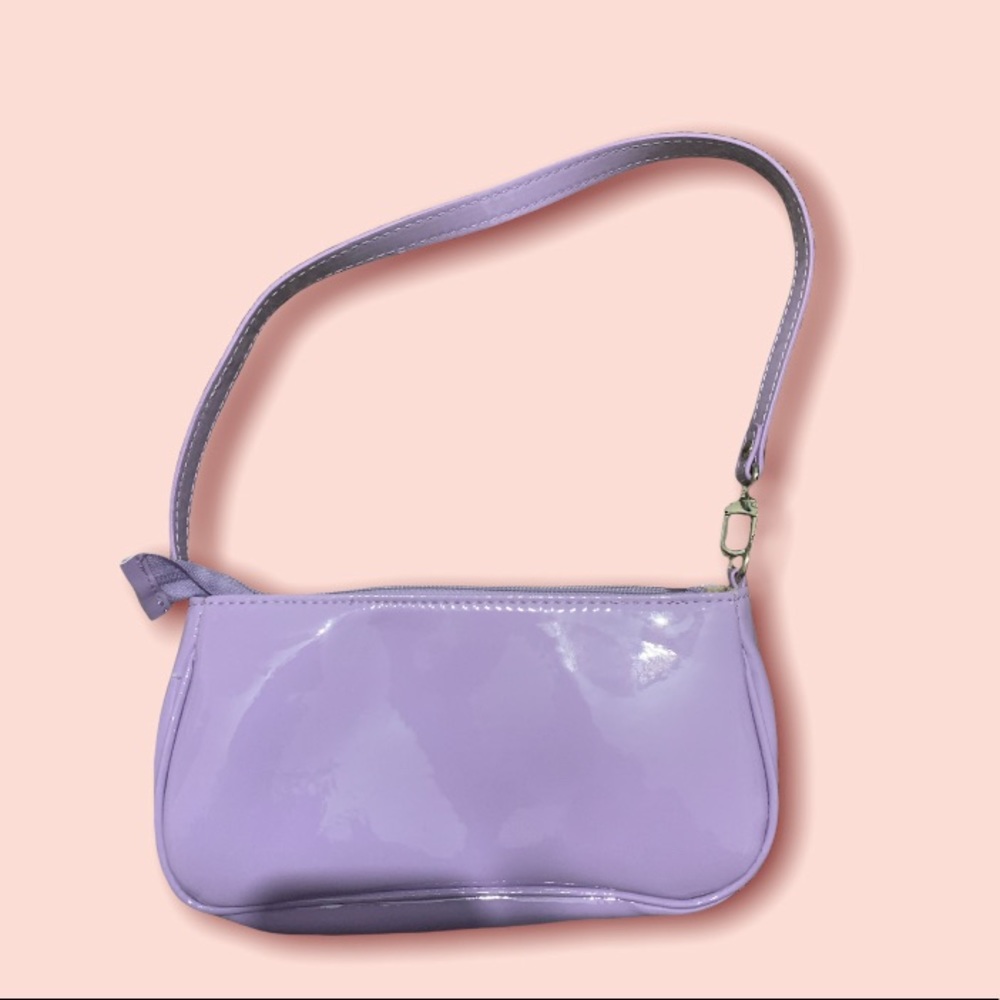 Leather baguette bag